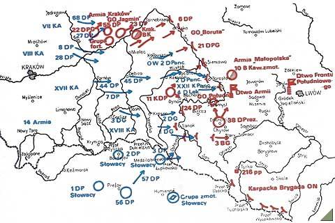 Kampania wrześniowa: front południowy - stan na 10 września 1939