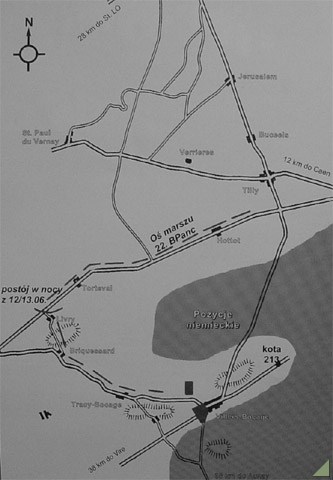 Mapa zmagań w rejonie Villers-Bocage